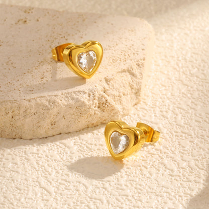 Rockyu レディース ネックレス グリーン ハートペンダント ステンレス鋼 金属アレルギー対応 一粒ジルコニア 記念日 プレゼント