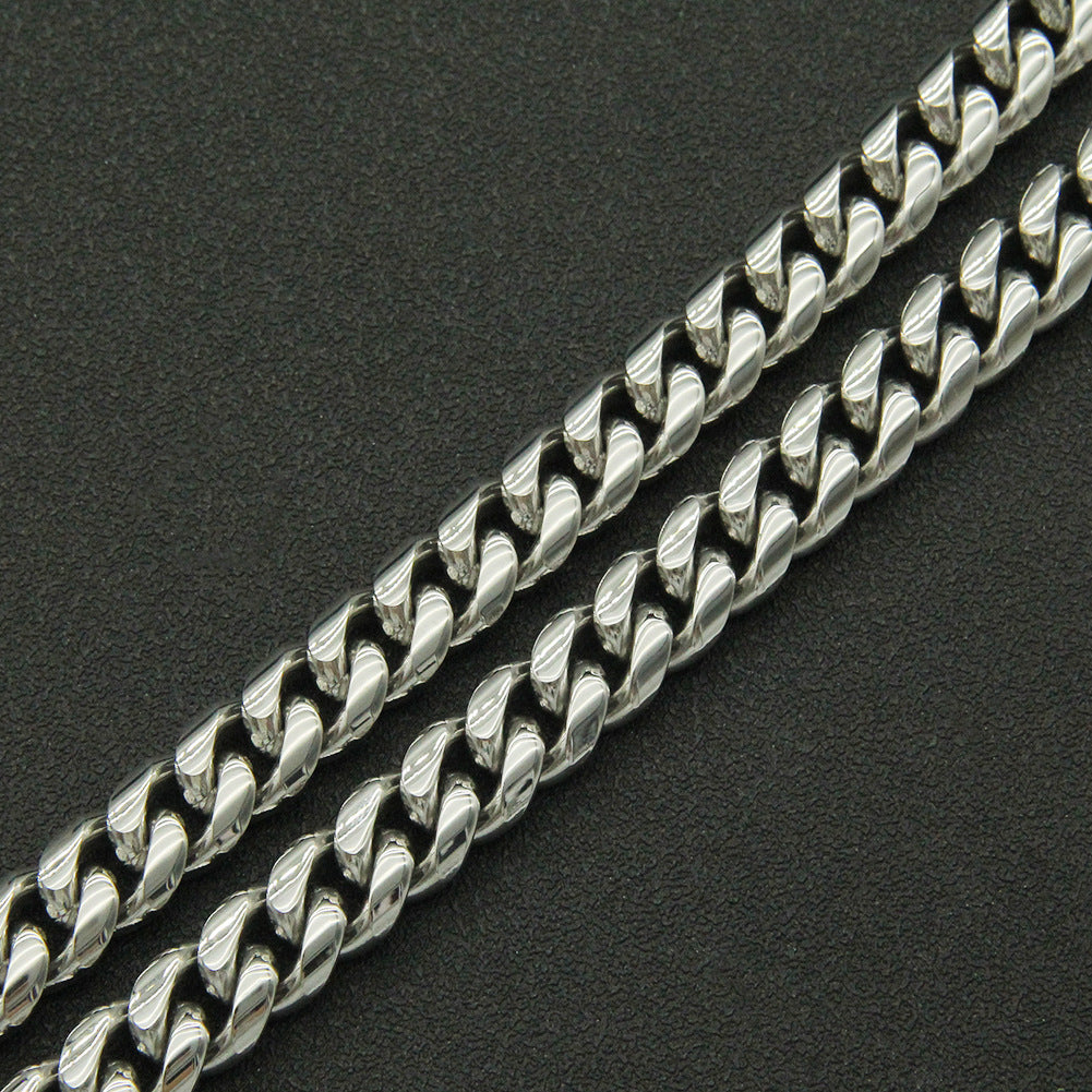 Rockyu ブレスレット メンズ チェーン シルバー 光沢仕上げ クールデザイン