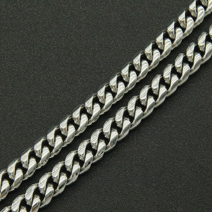 Rockyu ブレスレット メンズ チェーン シルバー 光沢仕上げ クールデザイン