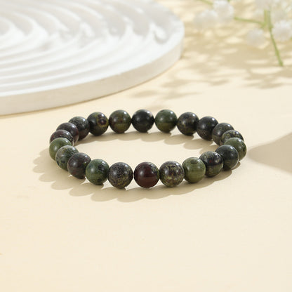 Rockyu ブレスレット レディース 天然石 ビーズブレスレット 瑪瑙 オニキス アンティーク風