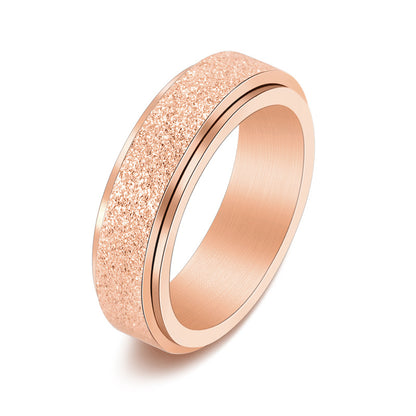 Rockyu 回転リング メンズ ステンレス製 マット加工 ストレス解消 指輪