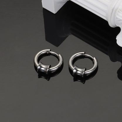 Rockyu フープピアス メンズ レディース シルバー ステンレス 中折れ リング