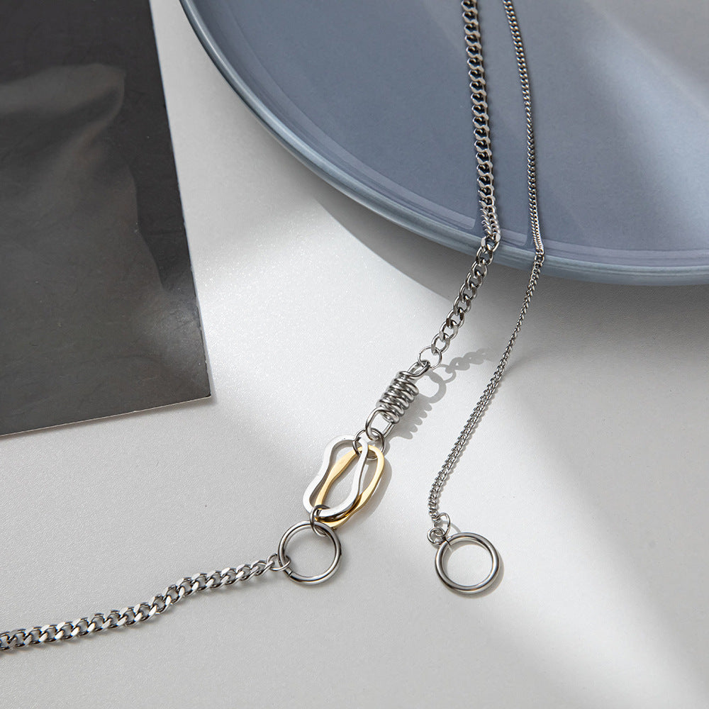 Rockyu ネックレス レディース シルバー チェーン スプリングデザイン ロック風 ヒップホップ おしゃれ アクセサリー