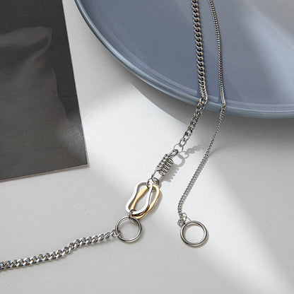 Rockyu ネックレス レディース シルバー チェーン スプリングデザイン ロック風 ヒップホップ おしゃれ アクセサリー