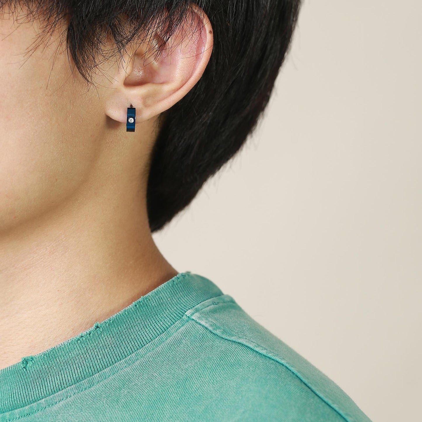 Rockyu サージカルステンレス フープピアス メンズ レディース 幅広 シンプル ジルコニア 金属アレルギー対応