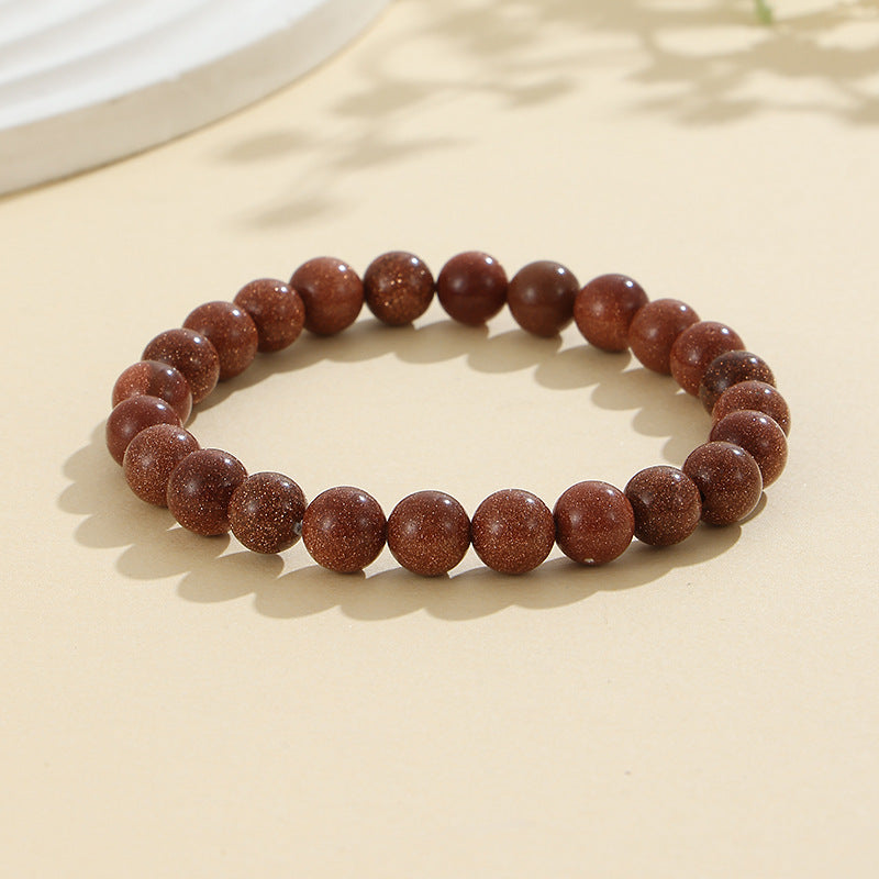 Rockyu ブレスレット レディース 天然石 ビーズブレスレット 瑪瑙 オニキス アンティーク風