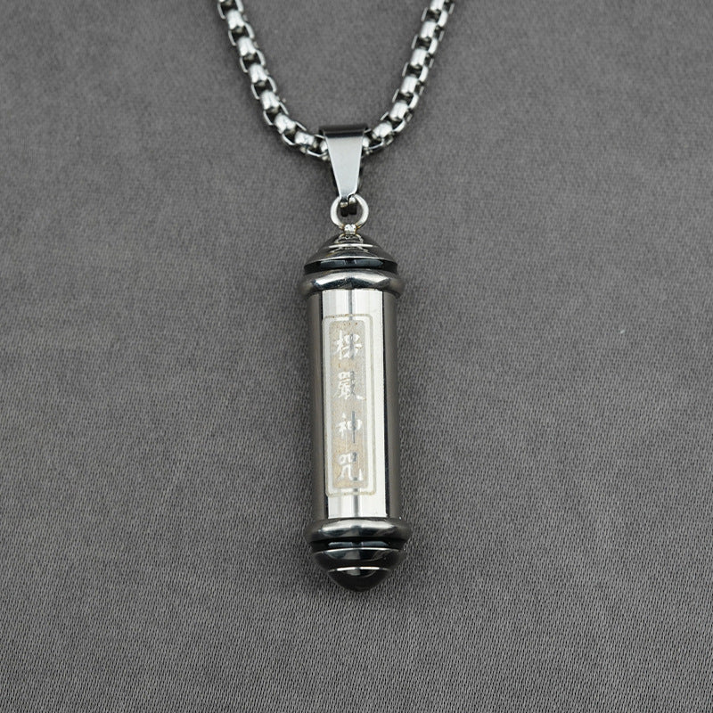 Rockyu ネックレス メンズ メモリアル 遺骨入れ ステンレス ゴールド＆シルバー お守りペンダント