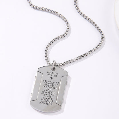 [Rockyu] メンズ ネックレス クロス 十字架 ステンレス ゴールド シルバー ブラック 黒 金 盾 プレートペンダント セーターチェーンネックレス 60cm 経文 お守り 厄除けネックレス 金属アレルギー対応 上品 誕生日 新年 人気 プレゼント