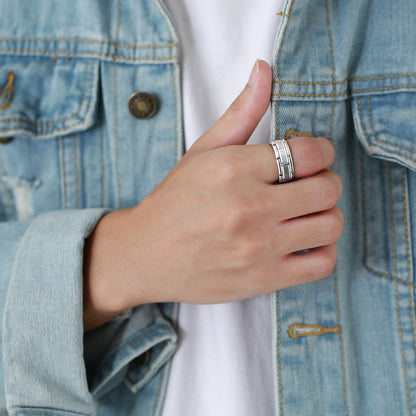 Rockyu タングステンカーバイド リング メンズ｜多面カット 艶消し加工 ゴールド シルバー ブラック