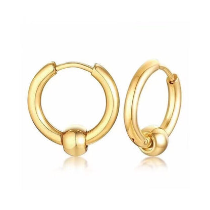 Rockyu メンズピアス フープ 両耳用 17mm リングピアス ステンレス製 シンプル 金属アレルギー対応