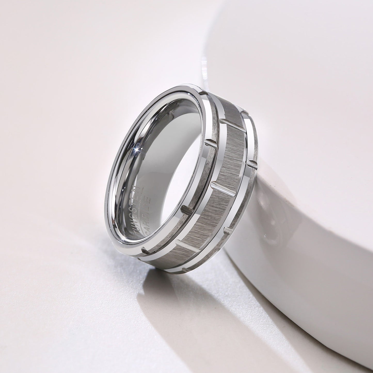 Rockyu タングステンカーバイド リング メンズ｜多面カット 艶消し加工 ゴールド シルバー ブラック