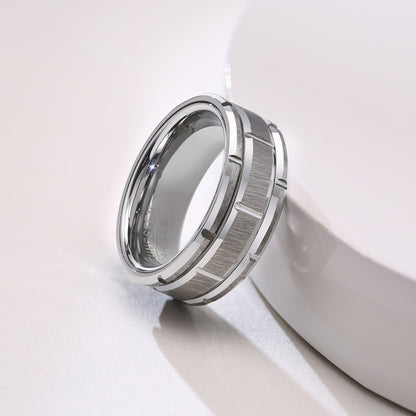 Rockyu タングステンカーバイド リング メンズ｜多面カット 艶消し加工 ゴールド シルバー ブラック