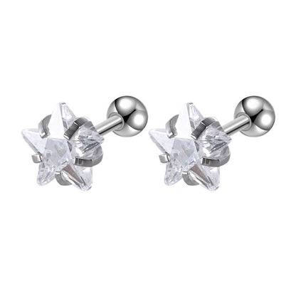 Rockyu レディースピアス シルバー925 スタッドタイプ カラフルクリスタル 多形カット ジュエリー