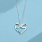 Rockyu ネックレス レディース プラチナ仕上げ 無限大ハートペンダント ベネチアンチェーン ジルコニア付き