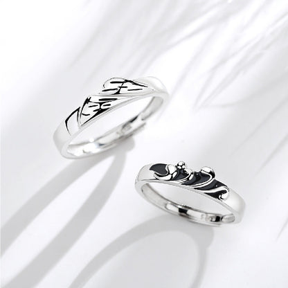 Rockyu 指輪 メンズ シルバー925 フリーサイズ 復古デザイン ペアリング 結婚婚約対応