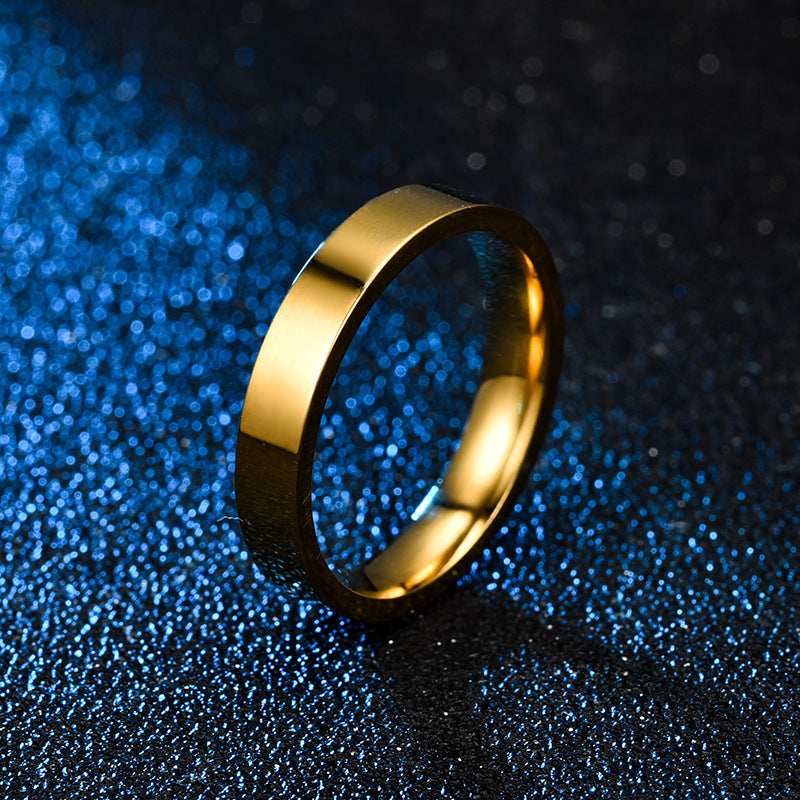 Rockyu 指輪 ステンレス製 2mm 4mmリング レディース メンズ ブラック ゴールド シルバー ピンクゴールド 鏡面仕上げ