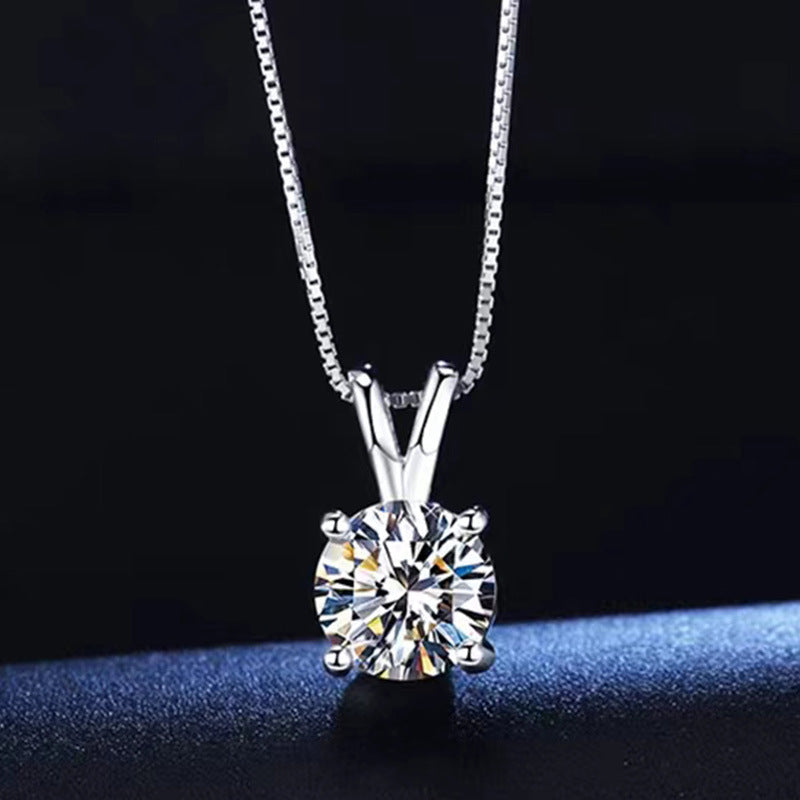 Rockyu ネックレス レディース ペンダント シルバー925 ジルコニア 一粒 純銀製