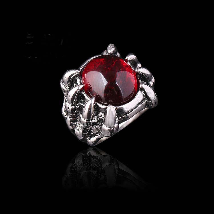 Rockyu 悪魔の目リング メンズ アジャスタブル ステンレス風 アンティーク調 指輪