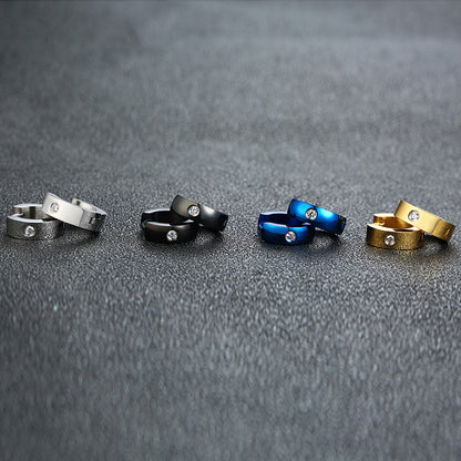 Rockyu サージカルステンレス フープピアス メンズ レディース 幅広 シンプル ジルコニア 金属アレルギー対応