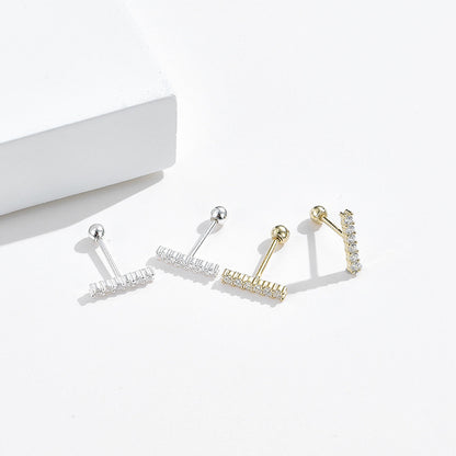 Rockyu ピアス レディース 小さめ シルバー925 ピンクゴールド スワロフスキー ジルコニア ヘリックス&トラガス対応 アレルギー対応