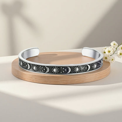 Rockyu フリーサイズ ステンレス バングル ブレスレット メンズ レディース ペア対応 刻印入り おしゃれシンプルデザイン