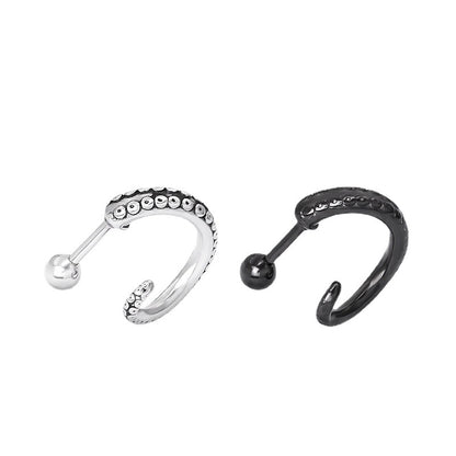 Rockyu ピアス メンズ 片耳 両耳 ステンレス タコ足デザイン シルバー スタッドピアス