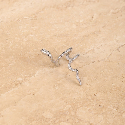 Rockyu レディースイヤーカフピアス スネークモチーフ シルバー925 ゴールド＆シルバー 金属アレルギー対応