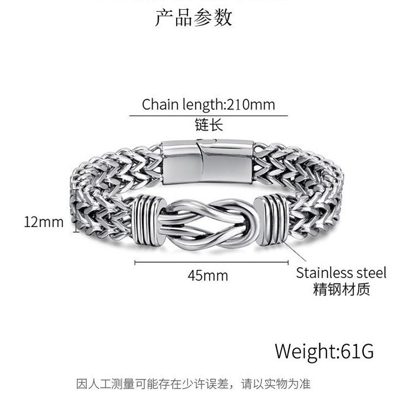 Rockyu ブレスレット メンズ 幅広チェーン ステンレス製 アレルギー対応 シルバー