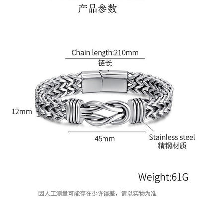 Rockyu ブレスレット メンズ 幅広チェーン ステンレス製 アレルギー対応 シルバー