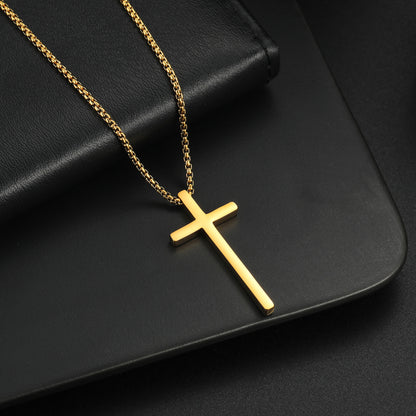 Rockyu ネックレス レディース ステンレス 十字架 クロスペンダント シンプル 金属アレルギー対応