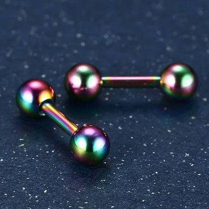 Rockyu バーベルピアス ボール 4mm ステンレス メンズ レディース 軟骨 ピアス 金属アレルギー対応 おしゃれ かっこいい 男女兼用 アクセサリー