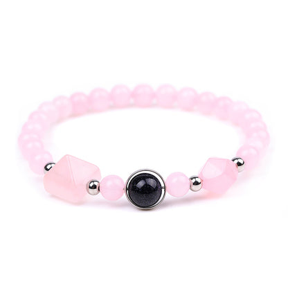 Rockyu ブレスレット レディース メンズ 天然石 パワーストーン 数珠 ピラミッド型ビーズ タイガーアイ ラピスラズリ ブラックオニキス 誕生日 プレゼント