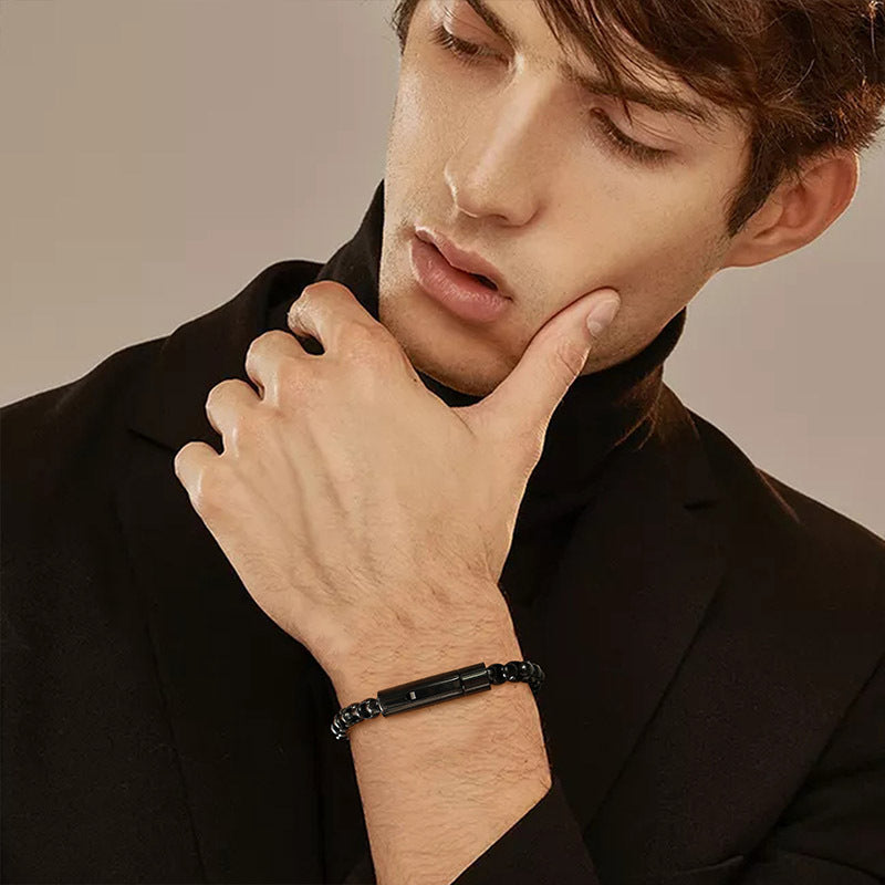 Rockyu ベネチアンチェーン ブレスレット メンズ ステンレス製 シンプルデザイン 6mm 幅 選べるカラー