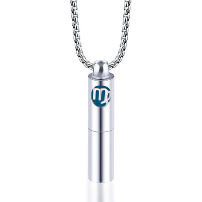 Rockyu 香水瓶ネックレス ステンレス製 12星座デザイン アロマ＆メモリアルペンダント 男女兼用