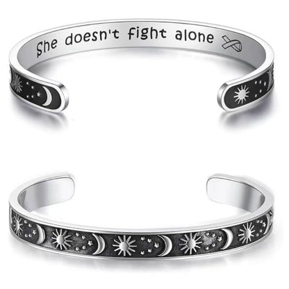 Rockyu フリーサイズ ステンレス バングル ブレスレット メンズ レディース ペア対応 刻印入り おしゃれシンプルデザイン