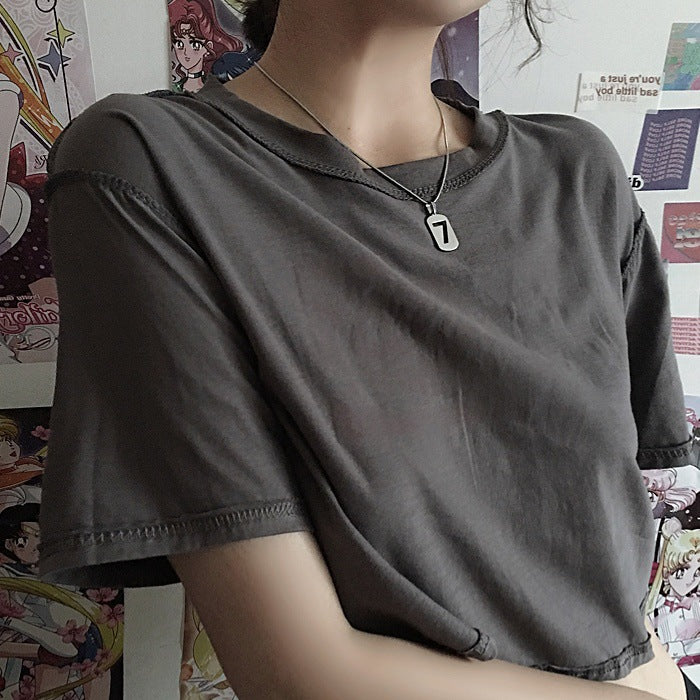 Rockyu メンズ ネックレス 数字7 シルバー ステンレス プレート ペンダント 幸運 シンプル