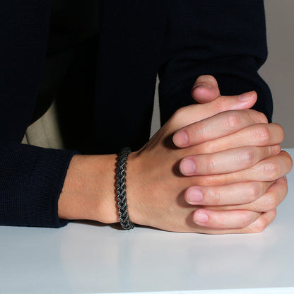 Rockyu メンズ ブレスレット ゴールド チェーン ステンレス スリム 6mm