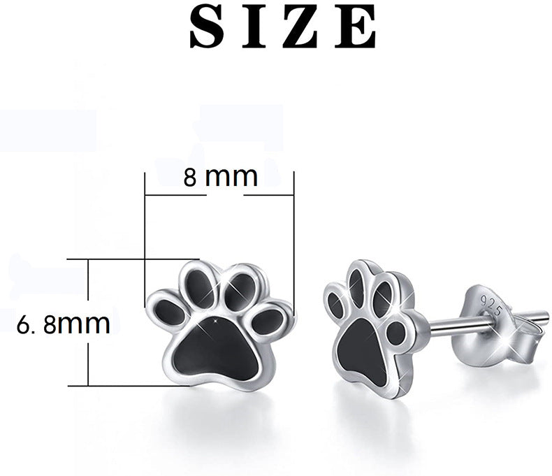 Rockyu ピアス レディース 肉球モチーフ シルバー925 猫好きアクセサリー 可愛いデザイン