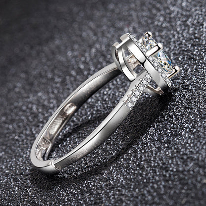 Rockyu レディースリング ハートモチーフ きらめくストーンが映える指輪