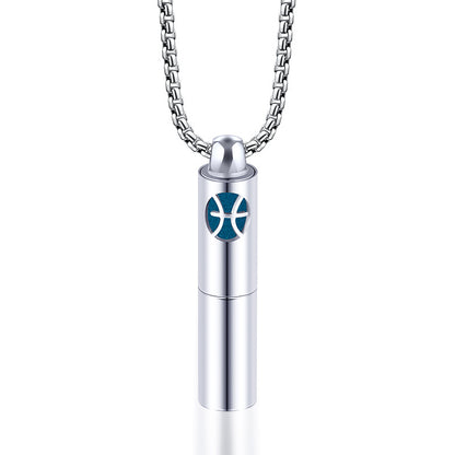 Rockyu 香水瓶ネックレス ステンレス製 12星座デザイン アロマ＆メモリアルペンダント 男女兼用