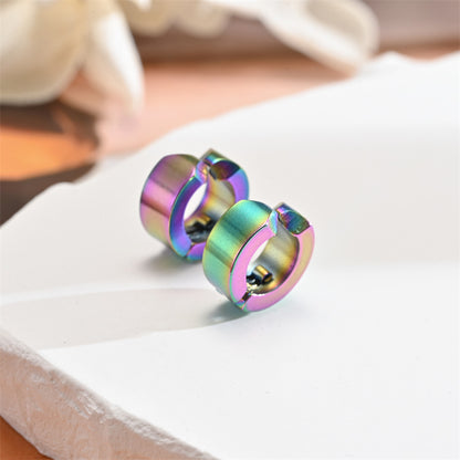 Rockyu フェイクピアス メンズ レディース フープ イヤーカフ ノンホール 黒 青 金 シルバー アレルギー対応