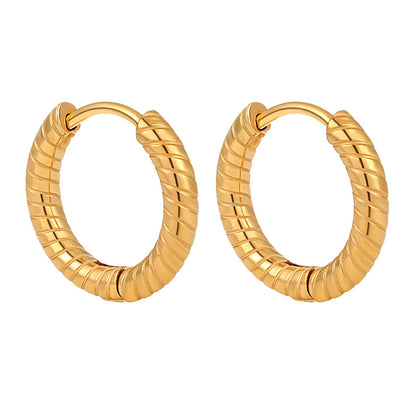 Rockyu ピアス レディース シルバー 25mm フープピアス ステンレス鋼 アレルギー対応 シンプル 凹凸デザイン