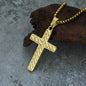 Rockyu ステンレス ヴィンテージクロス メンズネックレス ペンダント