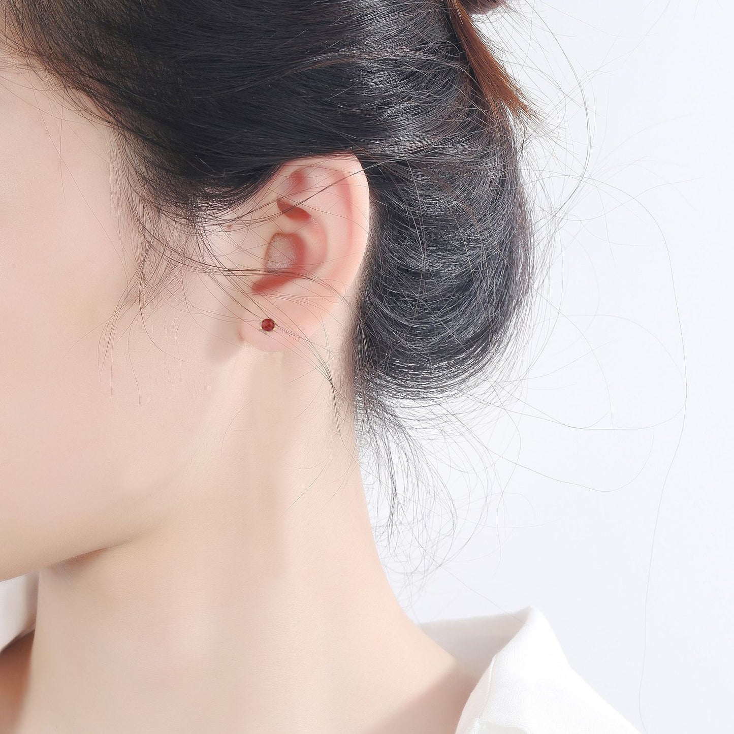 Rockyu ピアス レディース 小さい ターコイズ レッド ホワイト シルバー925 金属アレルギー対応