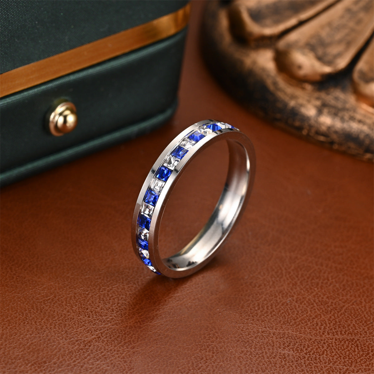 Rockyu エタニティリング レディース チタン ジルコニア ゴールド シルバー 4mm 6mm 8mm おしゃれ プレゼント