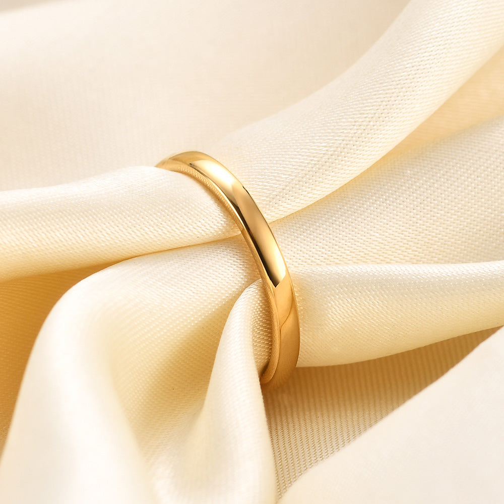 Rockyu クラシック3mmタングステンリング｜シンプル甲丸デザイン 金・銀・ピンクゴールド