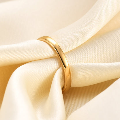 Rockyu クラシック3mmタングステンリング｜シンプル甲丸デザイン 金・銀・ピンクゴールド