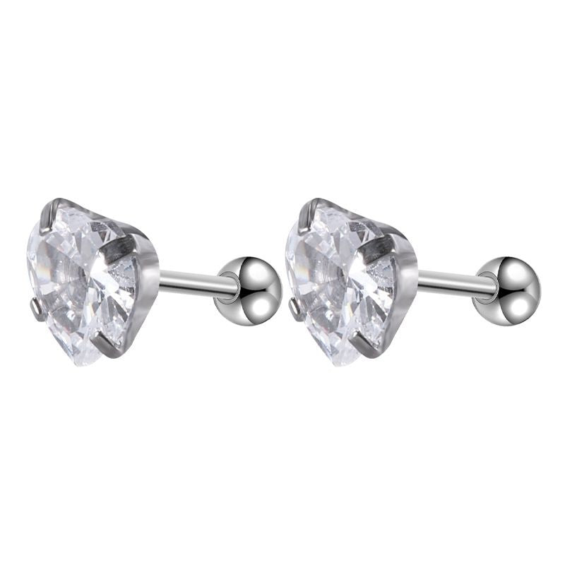 Rockyu レディースピアス シルバー925 スタッドタイプ カラフルクリスタル 多形カット ジュエリー