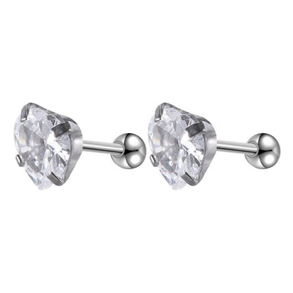 Rockyu レディースピアス シルバー925 スタッドタイプ カラフルクリスタル 多形カット ジュエリー