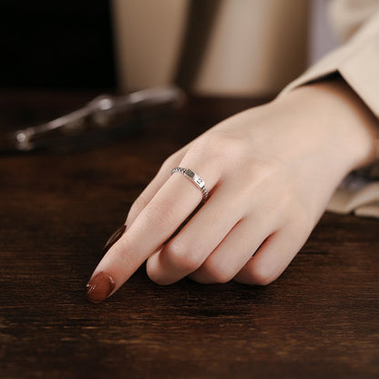 Rockyu 指輪 レディース フリーサイズ リング シルバー925 編み込み 数字リング 1314 永遠の愛を象徴するデザイン